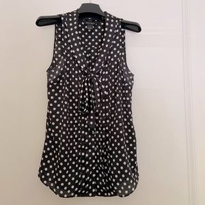 White House Black Market Polka Dot Silk Blouse